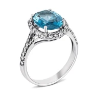 Срiбна Каблучка з кварцом london blue (арт. 1506/1р-QLB)