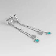 Серебряные серьги-подвески с эмалью (арт. 520904з)
