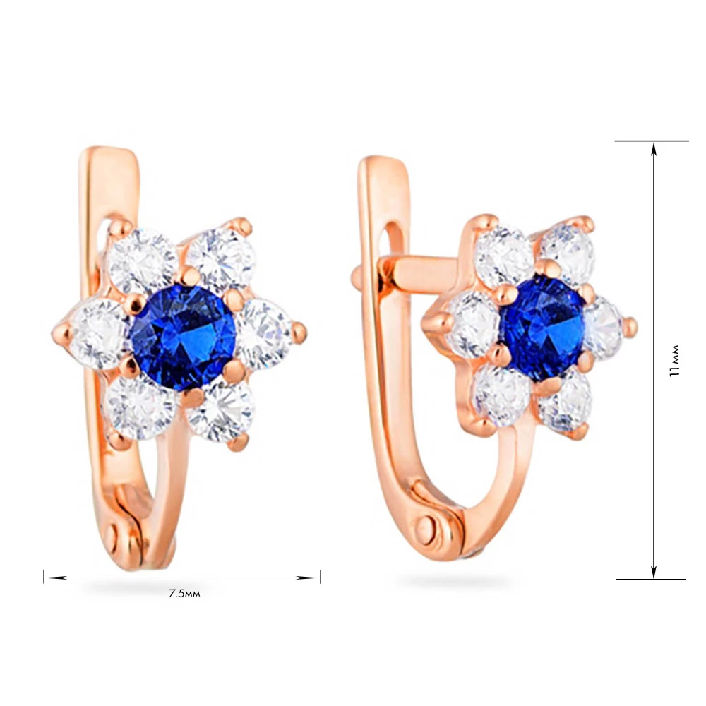 Золотые Серьги с куб.окс.циркония (арт. 110154с)