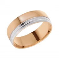 Золотое обручальное кольцо комбинированное (арт. 6075)