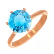 Золотое кольцо с топазом swiss blue (арт. 510040 04)
