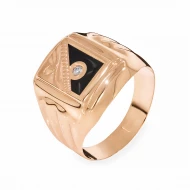 Золотое кольцо с эмалью (арт. 432490)
