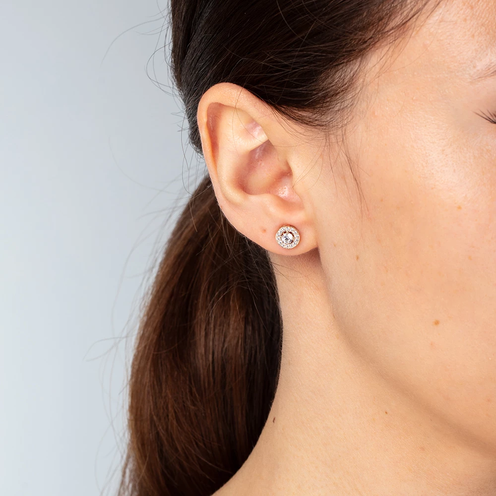 Золотые серьги-пусети с куб.окс.циркония (арт. 03-0812)