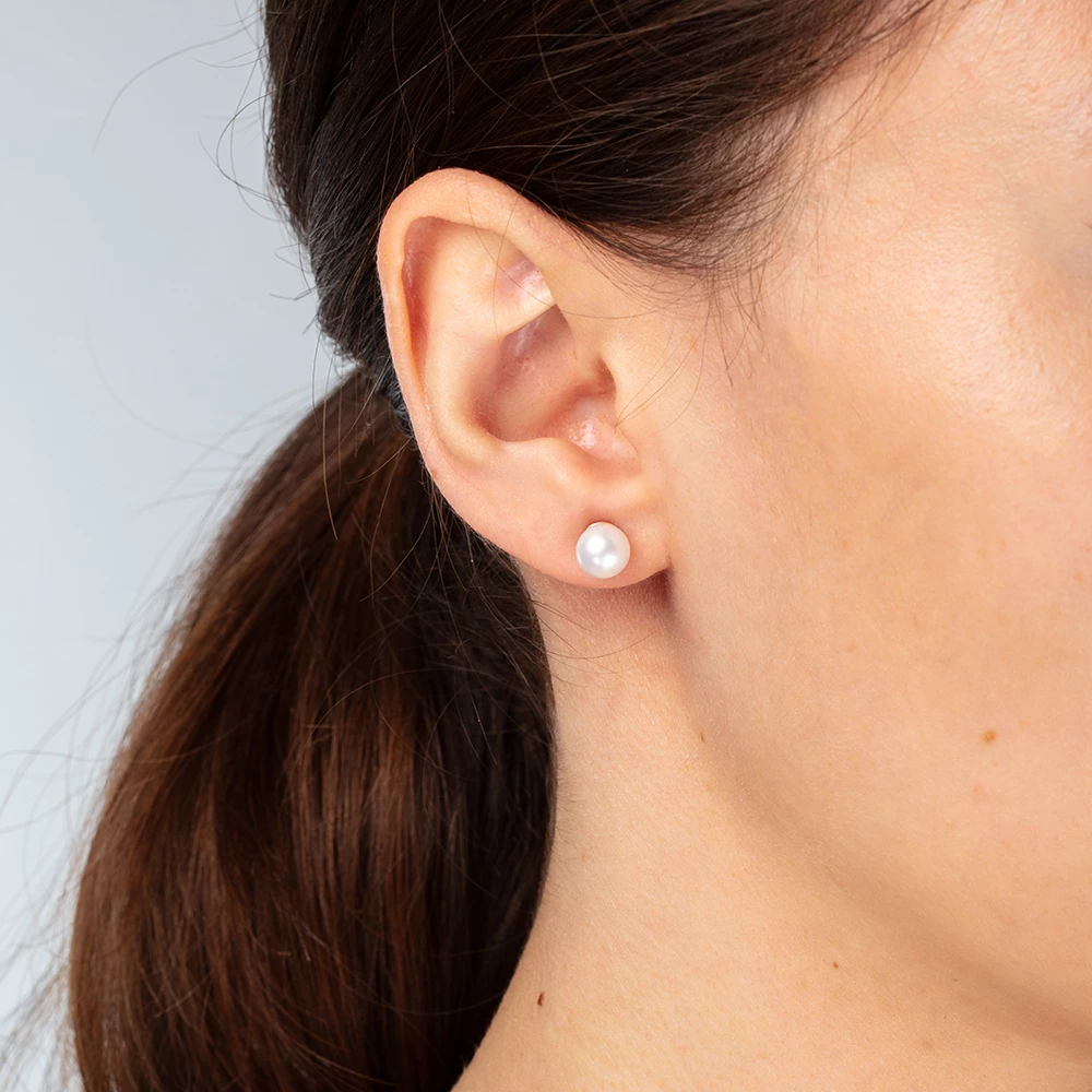 Золотi сережки-пусети з перлами (арт. 03-1041)