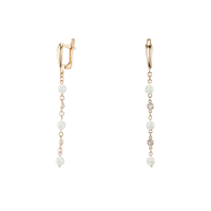 Золотi сережки-підвіски з перлами (арт. 480057)