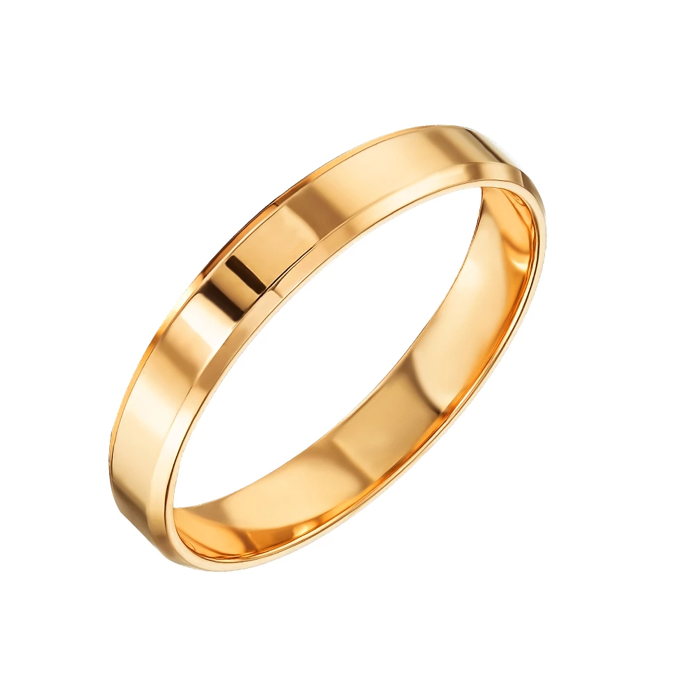 Золотое обручальное кольцо американка (арт. КОА 140) цена - 4352.52 грн, фото - купить в интернет-магазине Золотая Королева
