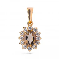 Золотая Подвеска с раухтопазом (арт. 34339 04раух.топаз)