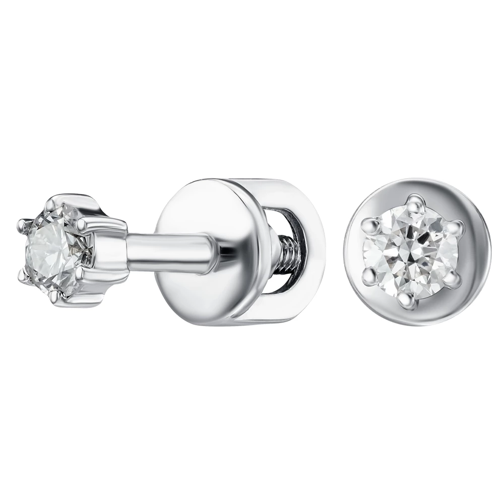 Золотой пусет в одно ухо  с бриллиантами (арт. 702-202^)