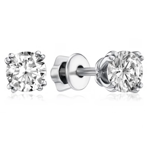 Серебряные серьги-пусети с фианитом (арт. 82908б)