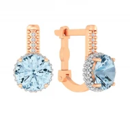 Золотi Сережки з кварцом блакитним (арт. 111100ПлГ)