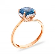 Золотое кольцо с топазом london blue (арт. 140561Пл)