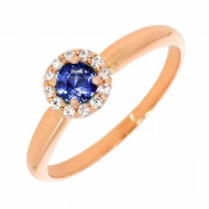 Золотое кольцо с топазом london blue (арт. 02-0227)