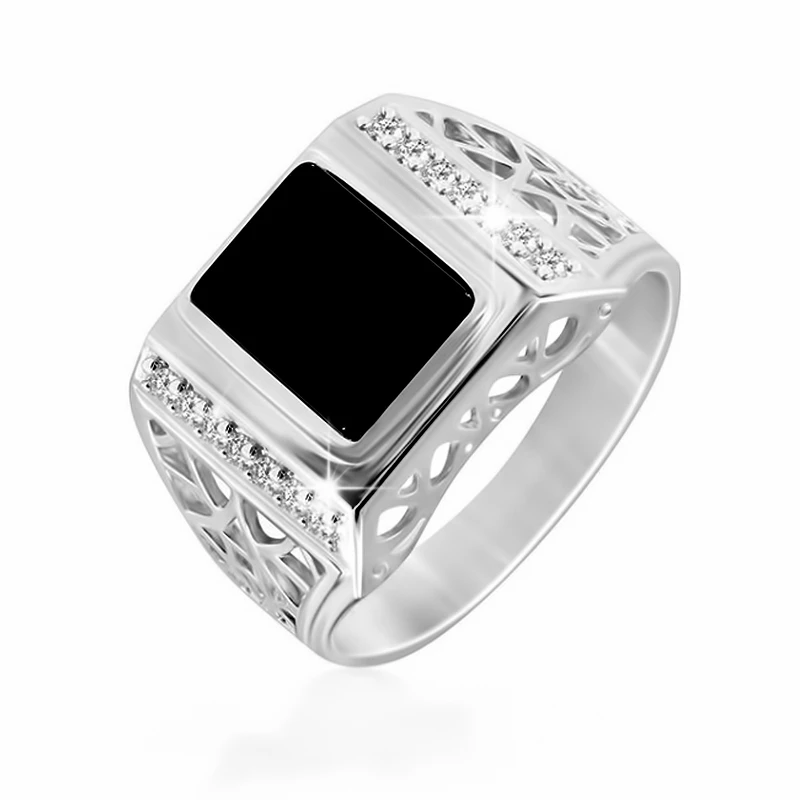 Срiбна Каблучка з оніксом (арт. К2ФО/217)