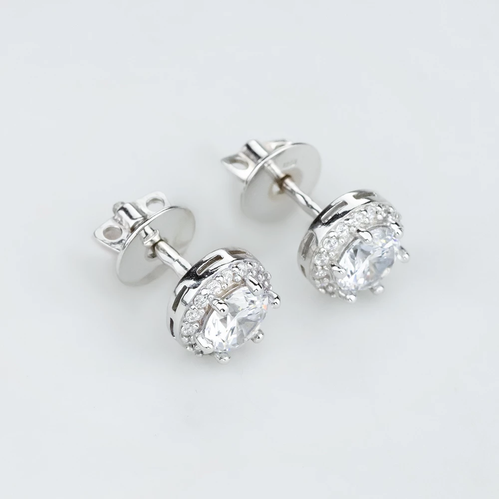 Серебряные серьги-пусети с фианитом (арт. 3548.1)