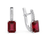 Серебряные Серьги с рубином (арт. 2476/1р-HRUB)