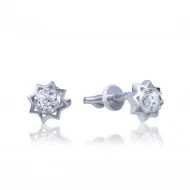 Серебряные серьги-пусети с фианитом/куб.цирконием (арт. 82522б)