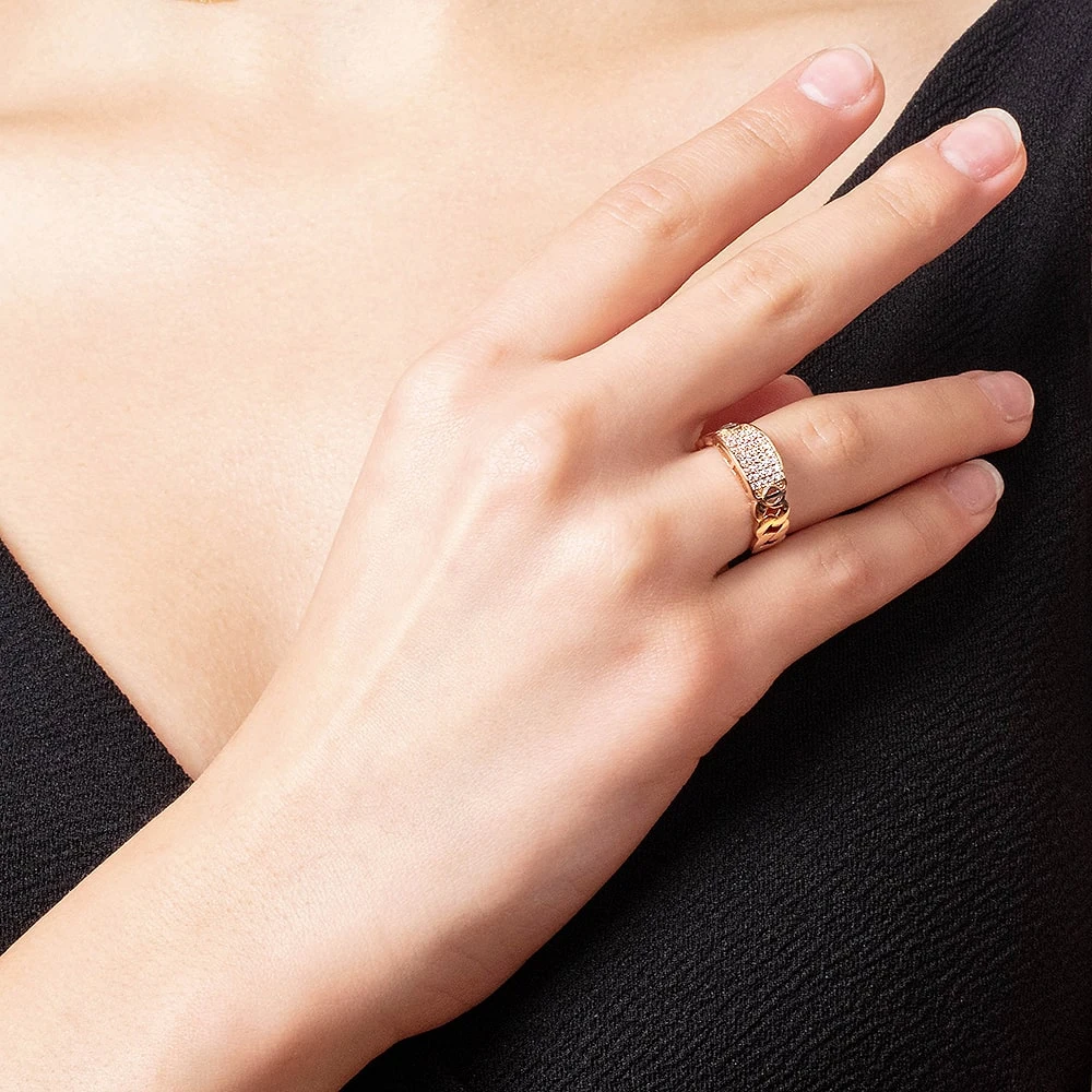 Золотое Кольцо с фианитом (арт. 428220)