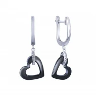 Серебряные серьги-подвески с керамикой (арт. С2107ч)