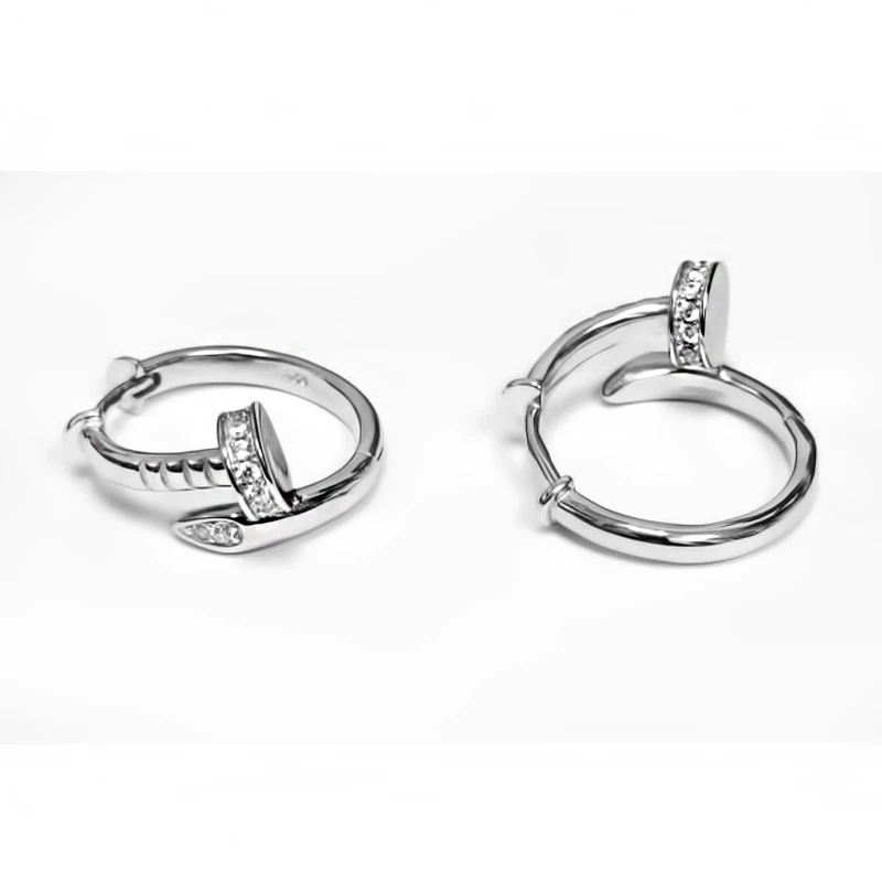 Срiбнi сережки-конго з фіанітом (арт. СК2Ф/294)