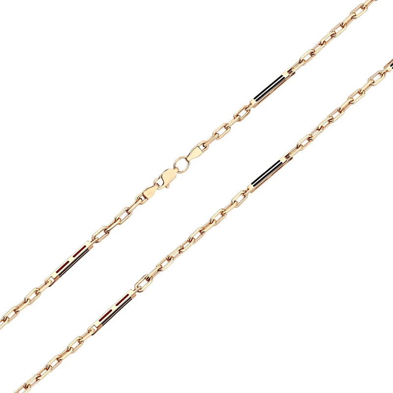 Золотий ланцюжок з емаллю плетіння Якірне фантазійне (арт. 895006Е)