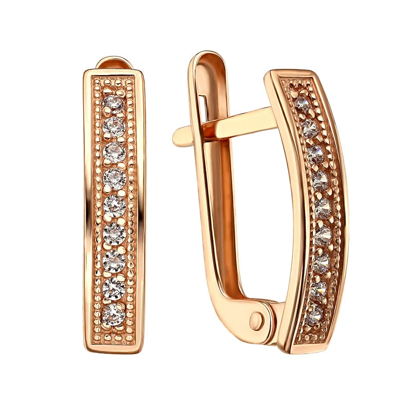 Золотые Серьги с фианитом (арт. 420581)