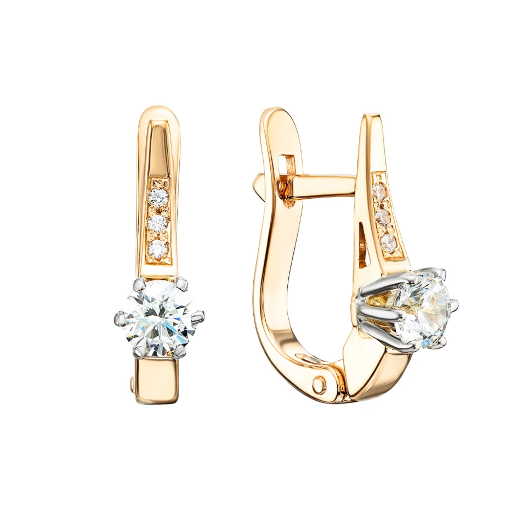 Золотi Сережки з куб. окс. цирконію (арт. 03-0822)
