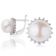 Серебряные Серьги с жемчугом (арт. 13-E10902-ЖБ)