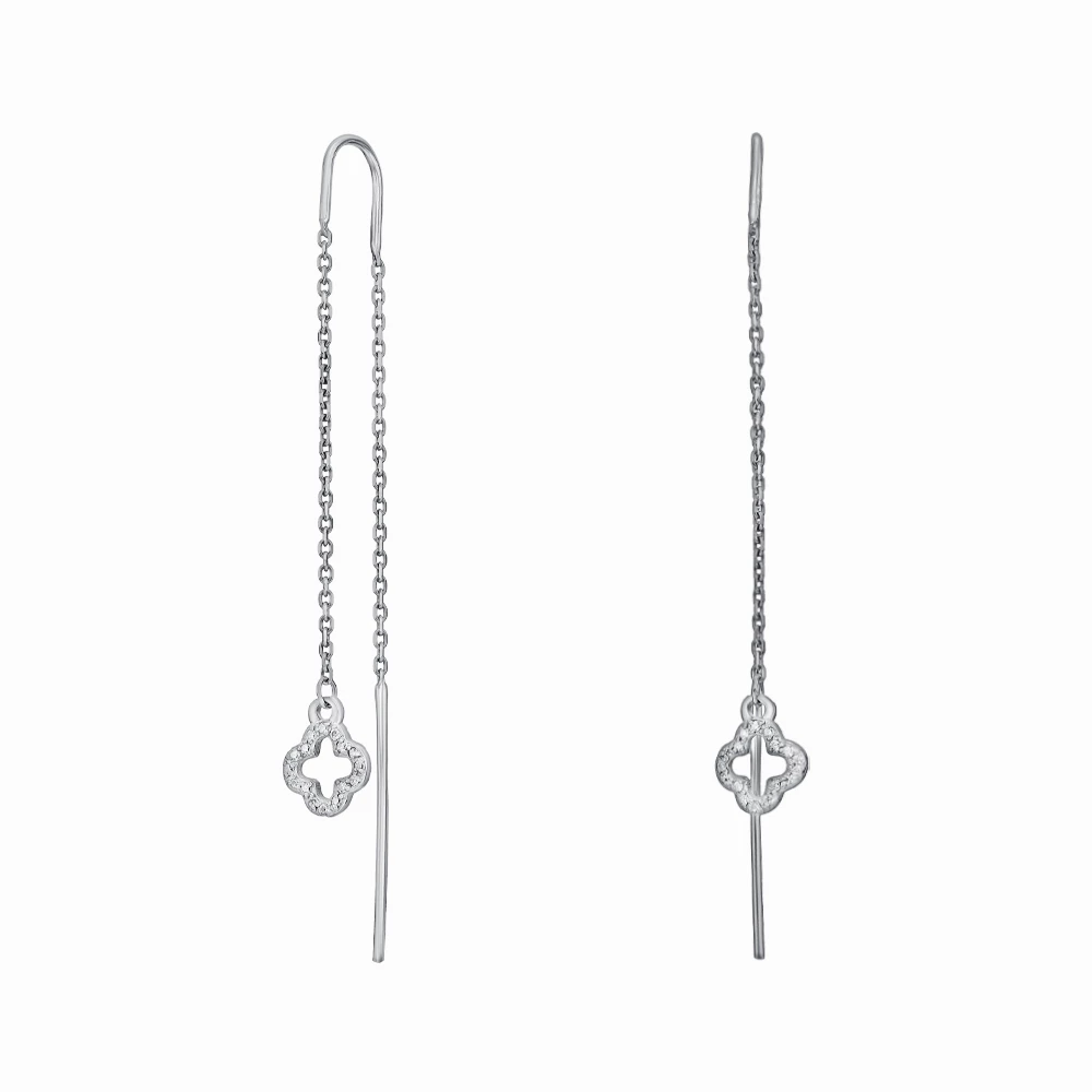 Срiбнi сережки-протяжки з куб. окс. цирконію (арт. 29225/2р)