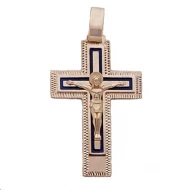 Золотий хрестик з емаллю (арт. 101-Э)