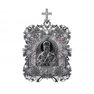 Серебряная икона с куб.окс.циркония (арт. Икона Николай Угодник цв)