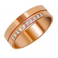 Золотое обручальное кольцо с куб.окс.циркония (арт. ОКЗ014К)