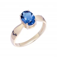 Золотое кольцо с топазом london blue (арт. 1190717101)