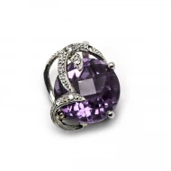 Золота підвіска з діамантами з аметистом (арт. 119648-11.200-278)