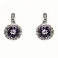 Золотi сережки з діамантами з аметистом (арт. 910023555А-86-213-1035)