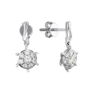 Золотi сережки-пусети з діамантами (арт. E25771-9.155-1320)