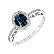 Золота каблучка з діамантами з сапфіром (арт. 36081990.88/752788)