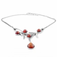 Срiбне кольє з бурштином (арт. 811Кол.Rh)