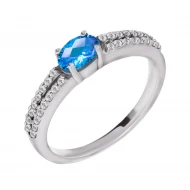 Золотое кольцо с бриллиантом и топазом swiss blue (арт. 55-066708BТ-320-355)