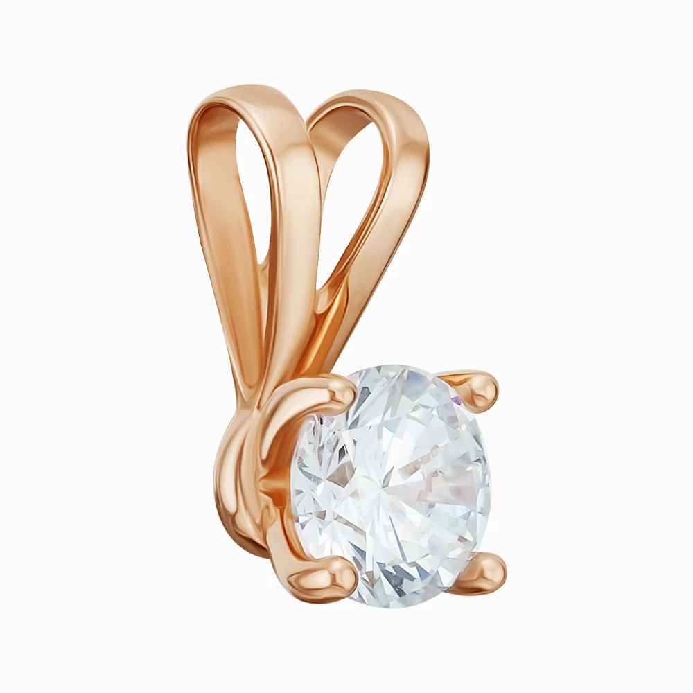 Підвіска з червоного золота 585° з фіанітом/куб.цирконієм, арт. 150421 (арт. 150421)