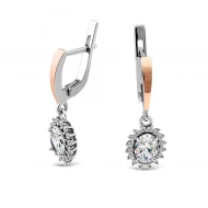 Срiбнi сережки-підвіски з куб. окс. цирконію (арт. 847С.Rh)
