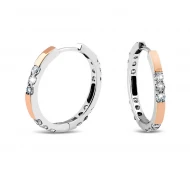 Срiбнi сережки-конго з куб. окс. цирконію (арт. 647С.Rh)