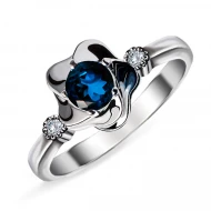 Золота каблучка з діамантами з сапфіром (арт. 133б.сапф)