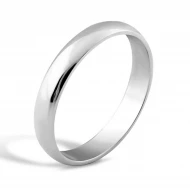 Серебряное обручальное кольцо классическое (арт. 450К.Rh)