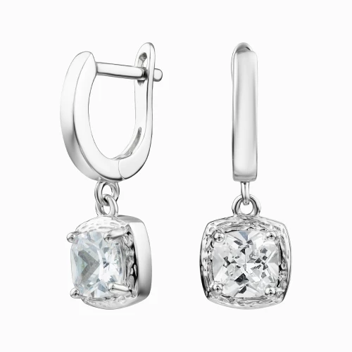 Серебряные серьги-подвески с куб.окс.циркония (арт. 11 3 3824)