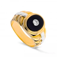 Золотое кольцо с ониксом (арт. 412900)