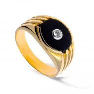 Золотое кольцо с ониксом (арт. 409850)