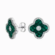 Серебряные серьги-пусети с куб.окс.циркония (арт. 127271)