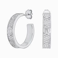 Серебряные Серьги с куб.окс.циркония (арт. 20-0-к-кг804)