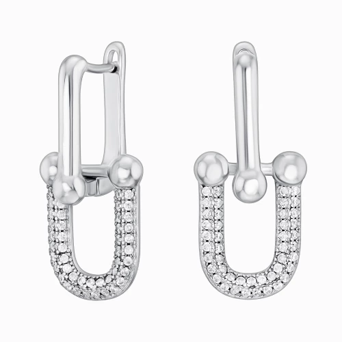 Срiбнi Сережки з куб. окс. цирконію (арт. 200-К-ц-с)