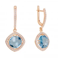 Золотi Сережки з топазом swiss blue (арт. 113-1466)